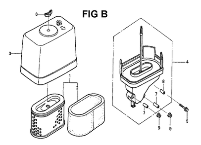 Fig-3 Diagram and Parts List for GXV340K2 Type DCA Honda Engine