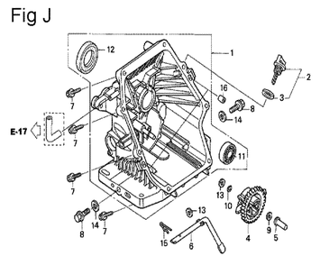 Fig-10 Diagram and Parts List for GS190A Type QBE Honda Engine