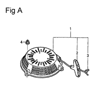 Fig-1 Diagram and Parts List for GCV190A Type A1AF Honda Engine