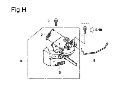 Fig-8 Diagram and Parts List for GCV190A Type S3A Honda Engine