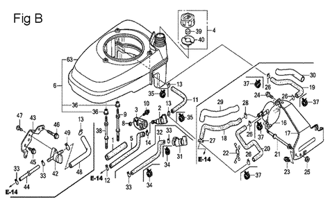 Fig-2 Diagram and Parts List for GCV160 Type N7A1 Honda Engine