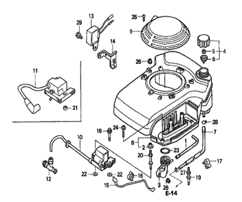 Fig-0 Diagram and Parts List for GXV160K1 Type N1M Honda Engine