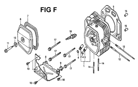 Fig-12 Diagram and Parts List for GXV340K2 Type DP2 Honda Engine