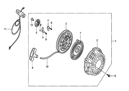 Fig-0 Diagram and Parts List for GX120K1 Type LH Honda Engine