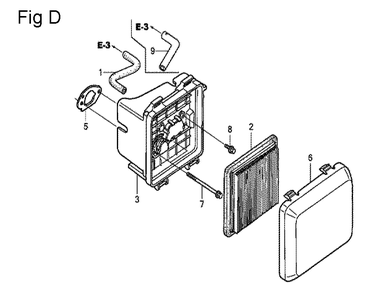 Fig-4 Diagram and Parts List for GCV160A Type E5A4 Honda Engine