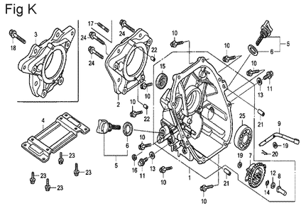 Fig-11 Diagram and Parts List for GX100U Type QAD Honda Engine