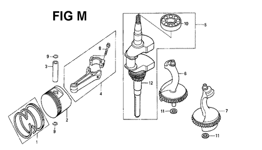 Fig-7 Diagram and Parts List for GXV340 Type DN Honda Engine