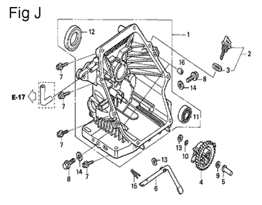 Fig-10 Diagram and Parts List for GS190A Type QBU Honda Engine