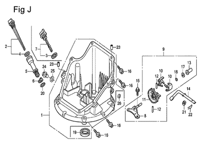 Fig-10 Diagram and Parts List for GCV160 Type A2A Honda Engine