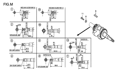 Fig-13 Diagram and Parts List for GX120T1 Type TX2 Honda Engine