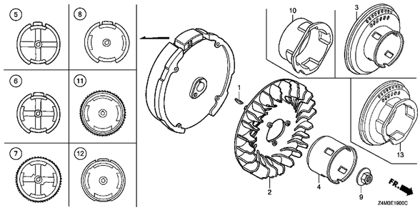 Part Location Diagram of 31110-Z4M-000 Honda Flywheel