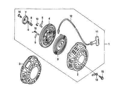 Fig-0 Diagram and Parts List for GX160U1 Type SXU Honda Engine