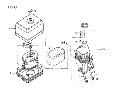 Fig-6 Diagram and Parts List for GX160U1 Type TCS2 Honda Engine