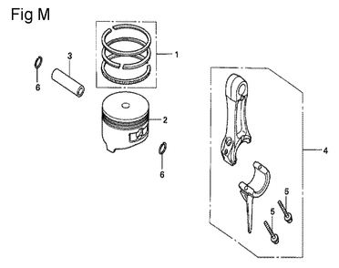 Fig-13 Diagram and Parts List for GX100U Type KRB Honda Engine