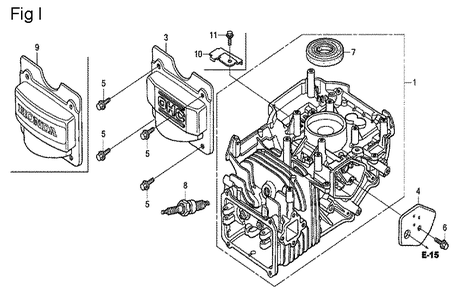 Fig-9 Diagram and Parts List for GCV190A Type BHH Honda Engine