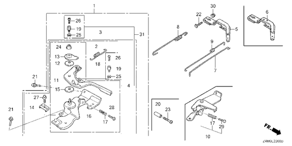 Part Location Diagram of 16555-Z0T-N70 Honda ROD, GOVERNOR