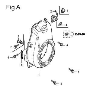 Fig-1 Diagram and Parts List for GX100U Type SE Honda Engine