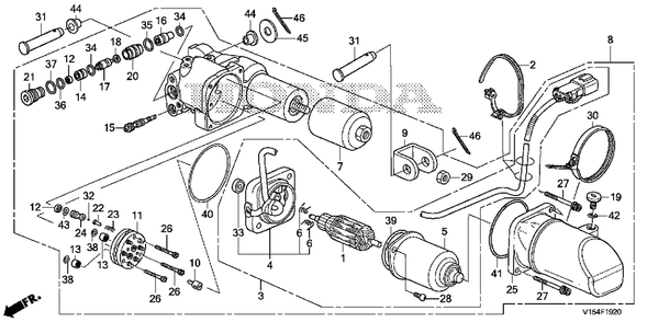 Part Location Diagram of 36122-V15-701 Honda Bracket Assembly.