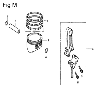 Fig-13 Diagram and Parts List for GC135 Type VXJ Honda Engine