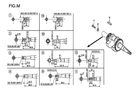 Fig-13 Diagram and Parts List for GX120T1 Type QX Honda Engine