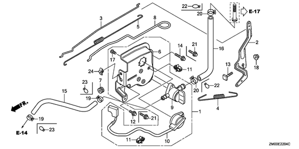 Control (4) Diagram and Parts List for GCV160LA1 (Type N5AF/A)(GJATA-2000001-9999999) Honda Engine