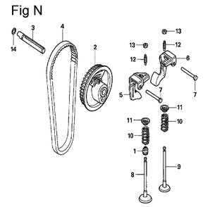 Fig-14 Diagram and Parts List for GX100U Type KRW2 Honda Engine