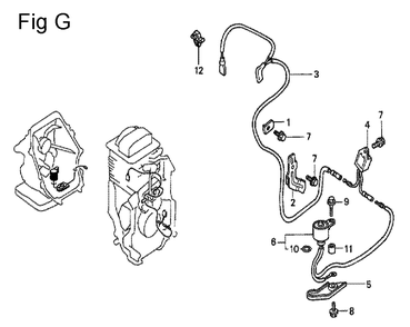 Fig-7 Diagram and Parts List for GC135 Type VXC Honda Engine