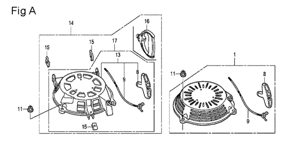 Fig-1 Diagram and Parts List for GCV160LA0 Type E1A2 Honda Engine