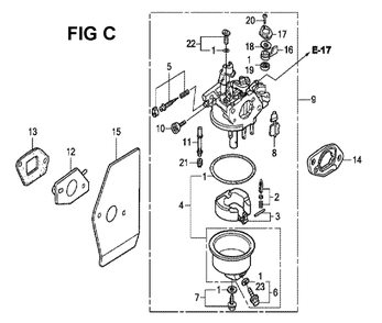 Fig-2 Diagram and Parts List for GXV160H2 Type N15 Honda Engine