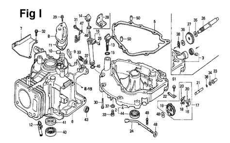 Fig-3 Diagram and Parts List for GXV120 Type P Honda Engine