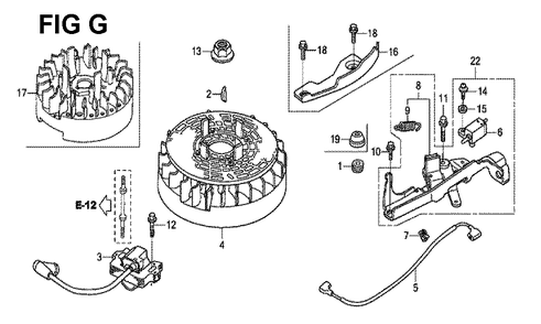 Fig-7 Diagram and Parts List for GCV190LA Type S3L Honda Engine