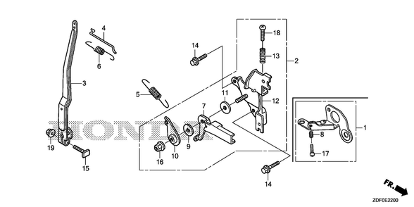 Control (1) Diagram and Parts List for GXH50UTX (Type QXB4)(GCBYT-2000001-9999999) Honda Engine