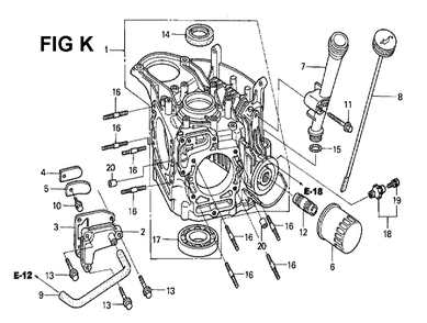 Fig-15 Diagram and Parts List for GXV530 Type PXA1 Honda Engine