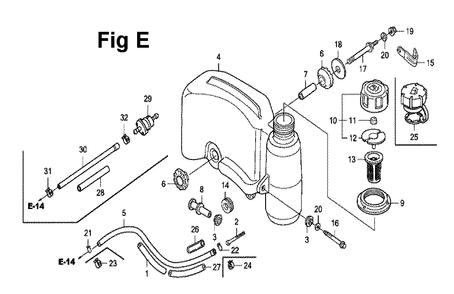 Fig-1 Diagram and Parts List for GXV160UH2 Type TBE Honda Engine
