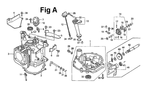 Fig-1 Diagram and Parts List for GXV140 Type A1 Honda Engine