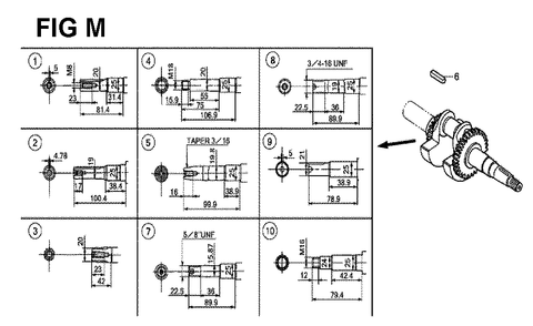 Fig-11 Diagram and Parts List for GX160H1 Type VSP Honda Engine