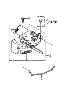 Choke Lever Diagram and Parts List for GCV190-LABHH  Honda Engine