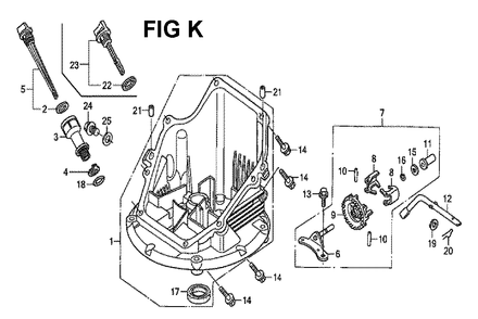 Fig-11 Diagram and Parts List for GCV190LA Type N5AV Honda Engine