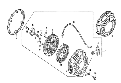 Fig-0 Diagram and Parts List for GX200U Type HX2 Honda Engine