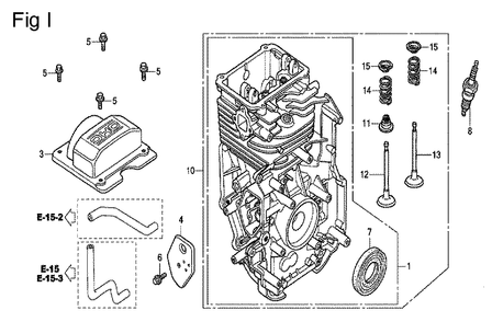 Fig-9 Diagram and Parts List for GC135 Type VHJ Honda Engine