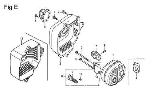 Fig-5 Diagram and Parts List for GCV160A Type A2R Honda Engine