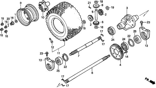 Rear Axle-Rear Wheel Diagram and Parts List for H3011H (Type  HSA)(MZAJ-6000001 - 9999999) Honda Lawn Mower