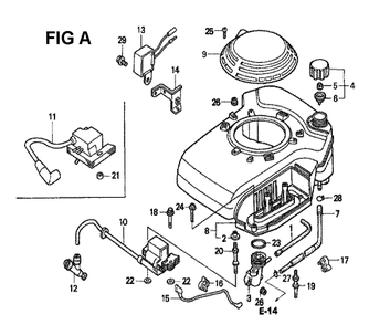 Fig-6 Diagram and Parts List for GXV160K1 Type N5 Honda Engine