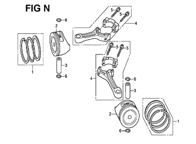 Fig-10 Diagram and Parts List for GXV530 U4-1070150 Honda Engine