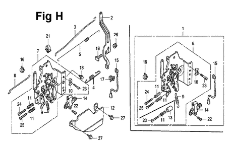 Fig-2 Diagram and Parts List for GXV160UH2 Type N1 Honda Engine