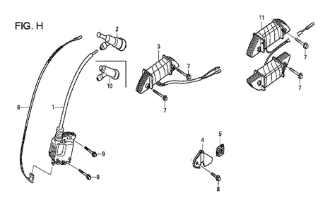 Fig-8 Diagram and Parts List for GX120T1 Type QXBR Honda Engine