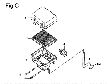 Fig-3 Diagram and Parts List for GC135 Type SHJ4 Honda Engine