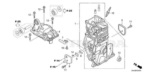 Cylinder Diagram and Parts List for EU2200IT (Type  AG)(EAMT-1000001 - 9999999) Honda Generator