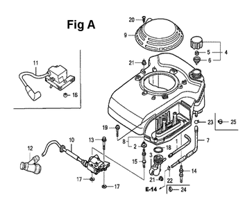 Fig-8 Diagram and Parts List for GXV160UA1 Type N1AH Honda Engine