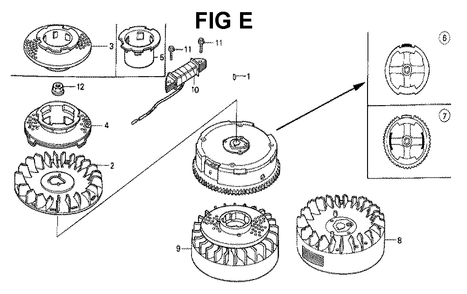 Fig-9 Diagram and Parts List for GXV160K1 Type SFY2 Honda Engine